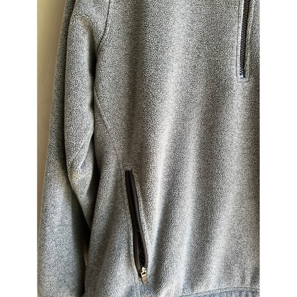 L.L BEAN Gray Pullover Jacket 1/4 Zip with Pockets Cozy Warm Comfy Activewear - Picture 2 of 8